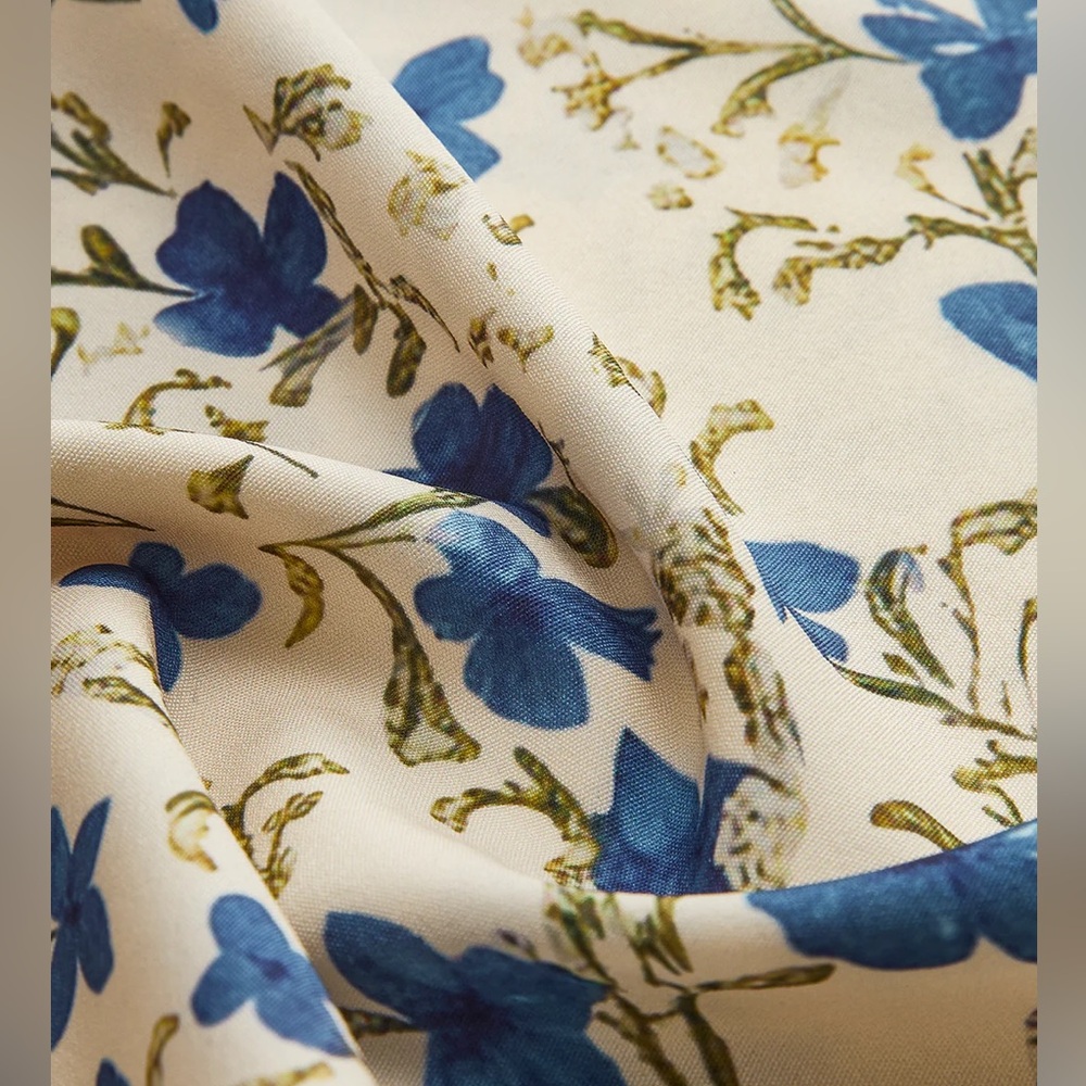 171 Floral Print Knotted Irregular Hem Long Dress - Picture 8 of 8